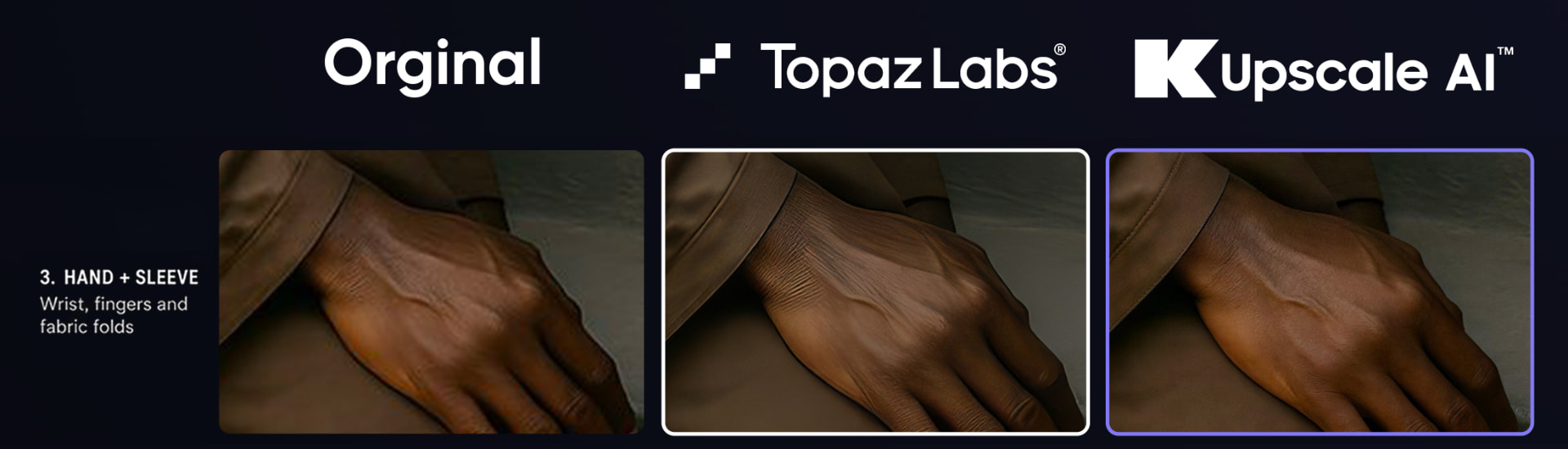 Upscale AI sammenlignet med Topaz Labs